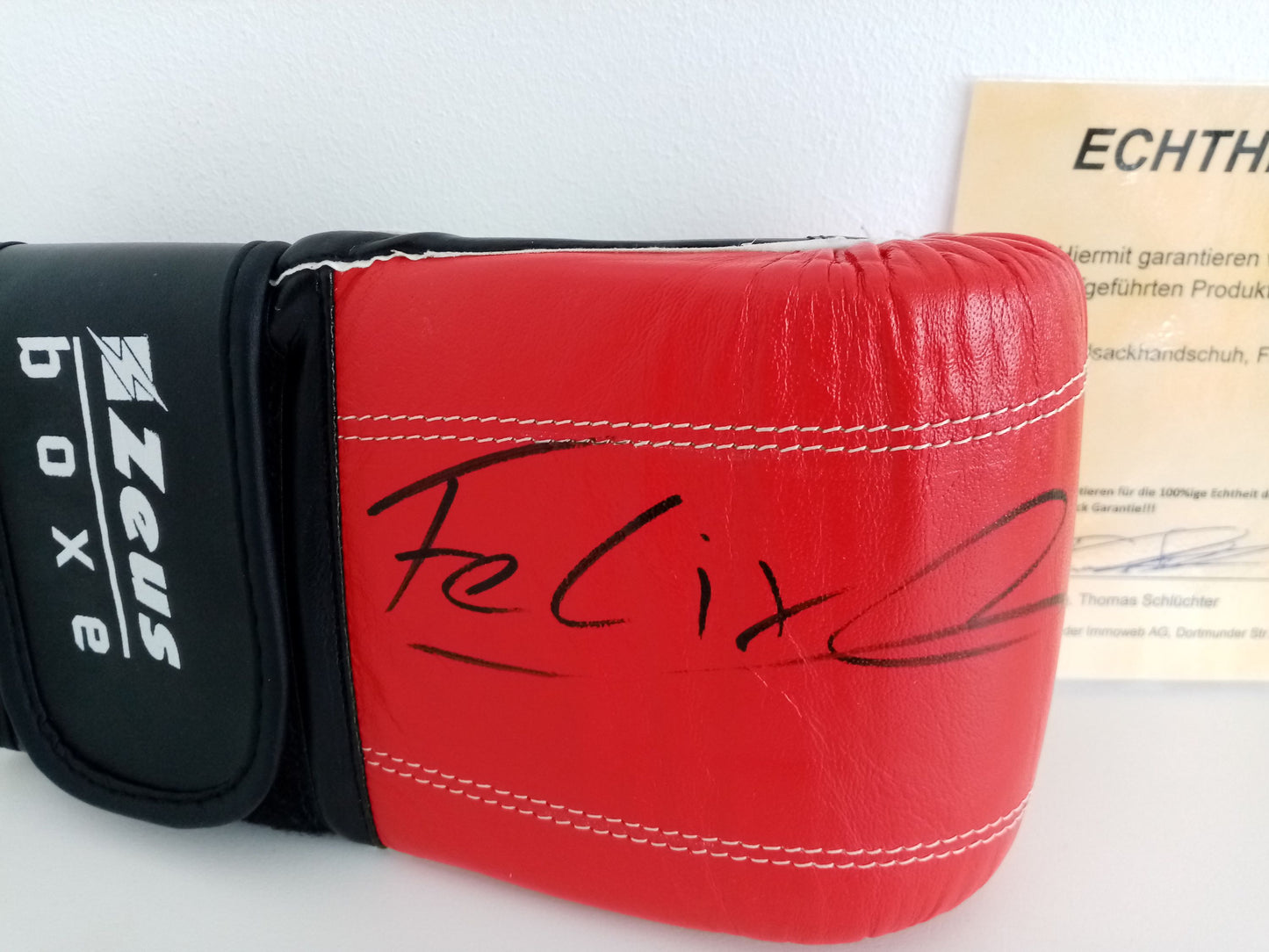 Sandsackhandschuh Felix Sturm signiert Autogramm Unterschrift Boxen Neu COA