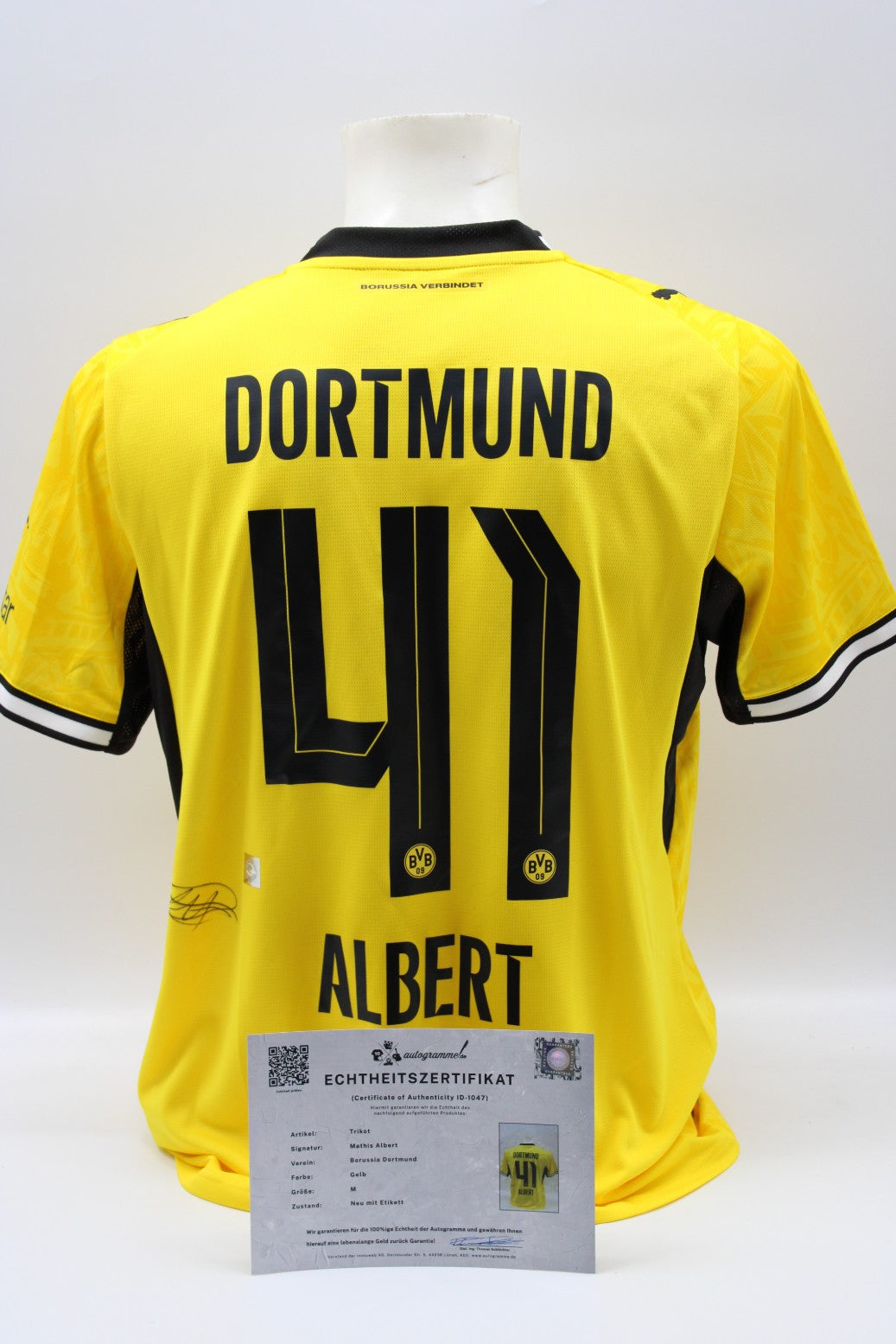 Borussia Dortmund Trikot Mathis Albert signiert Autogramm zertifiziert M
