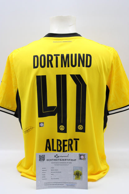 Borussia Dortmund Trikot Mathis Albert signiert Autogramm zertifiziert L