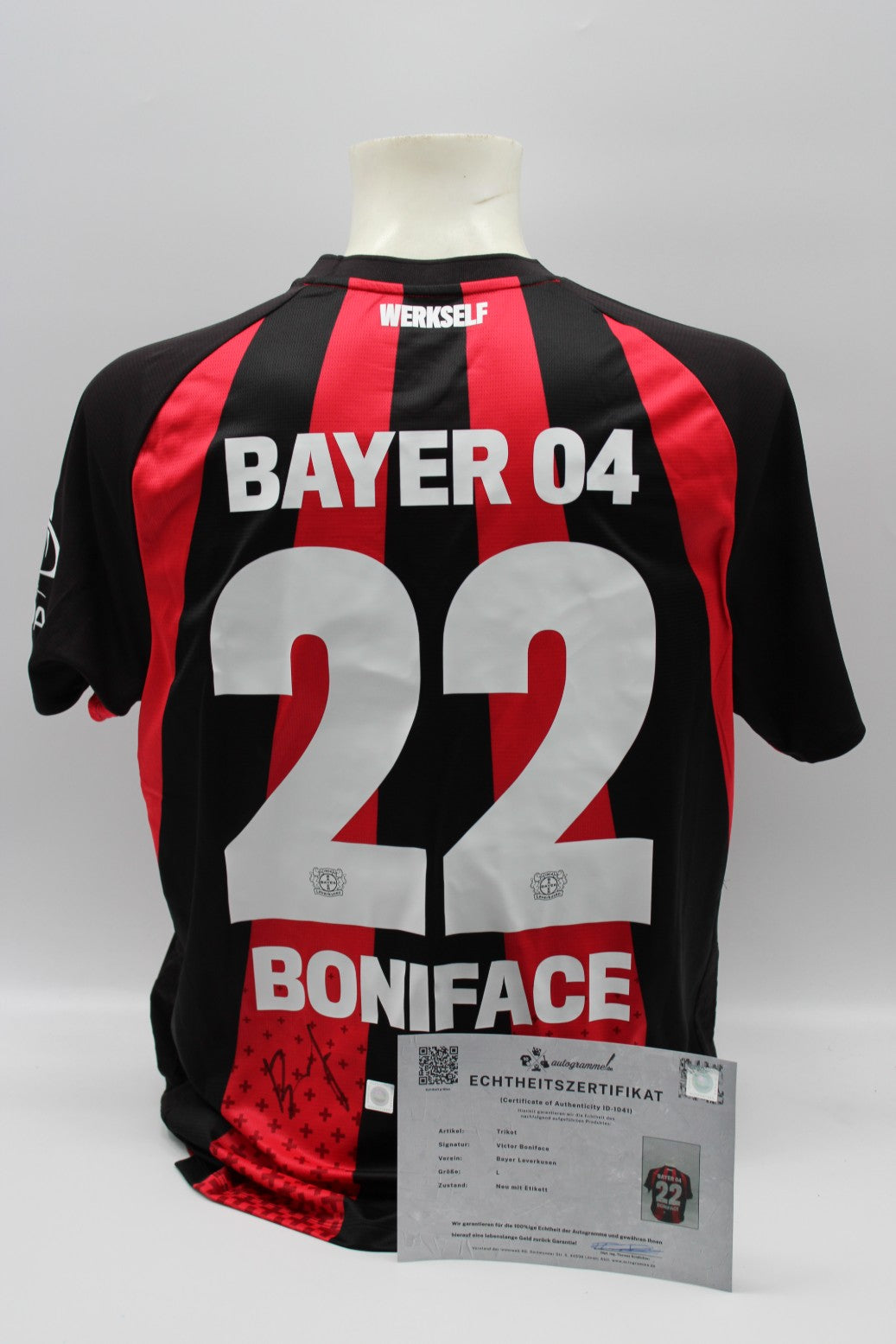 Bayer Leverkusen 2026/2027 Trikot Victor Boniface signiert zertifiziert L