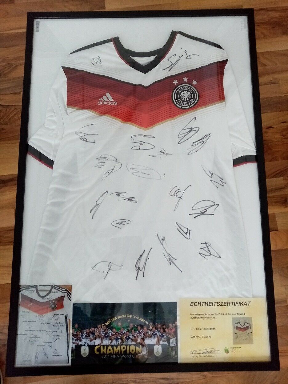Deutschland Trikot WM 2014 Teamsigniert DFB Fußball Weltmeister Adidas COA M