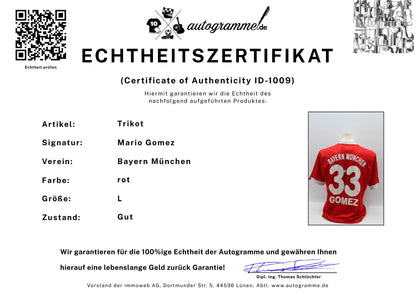 Bayern München Trikot Mario Gomez signiert Autogramm zertifiziert L