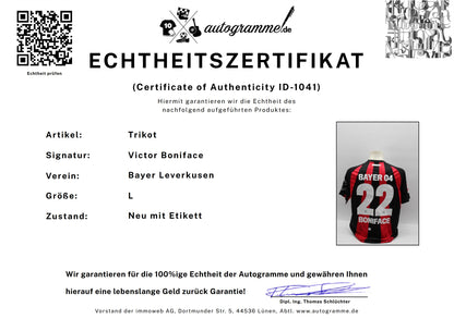 Bayer Leverkusen 2026/2027 Trikot Victor Boniface signiert zertifiziert L