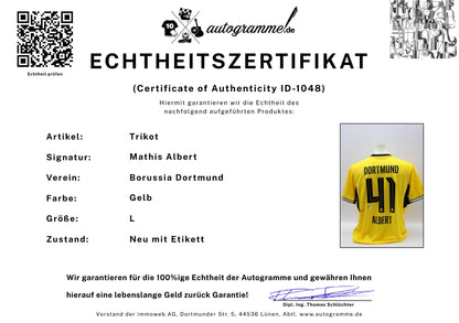 Borussia Dortmund Trikot Mathis Albert signiert Autogramm zertifiziert L