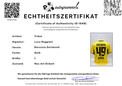 Borussia Dortmund Trikot Luca Reggiani signiert Autogramm zertifiziert L