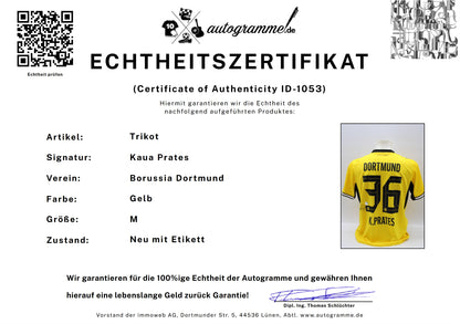 Borussia Dortmund 2026/2027 Trikot Kaua Prates signiert Autogramm zertifiziert M