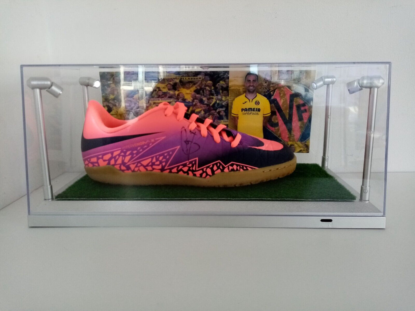 Fußballschuh Paco Alcacer signiert Beleuchtung Fußball Spanien La Liga Schuh Neu