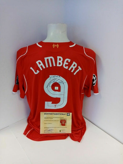 FC Liverpool jersey Rickie Lambert signed autograph soccer england warrior XL