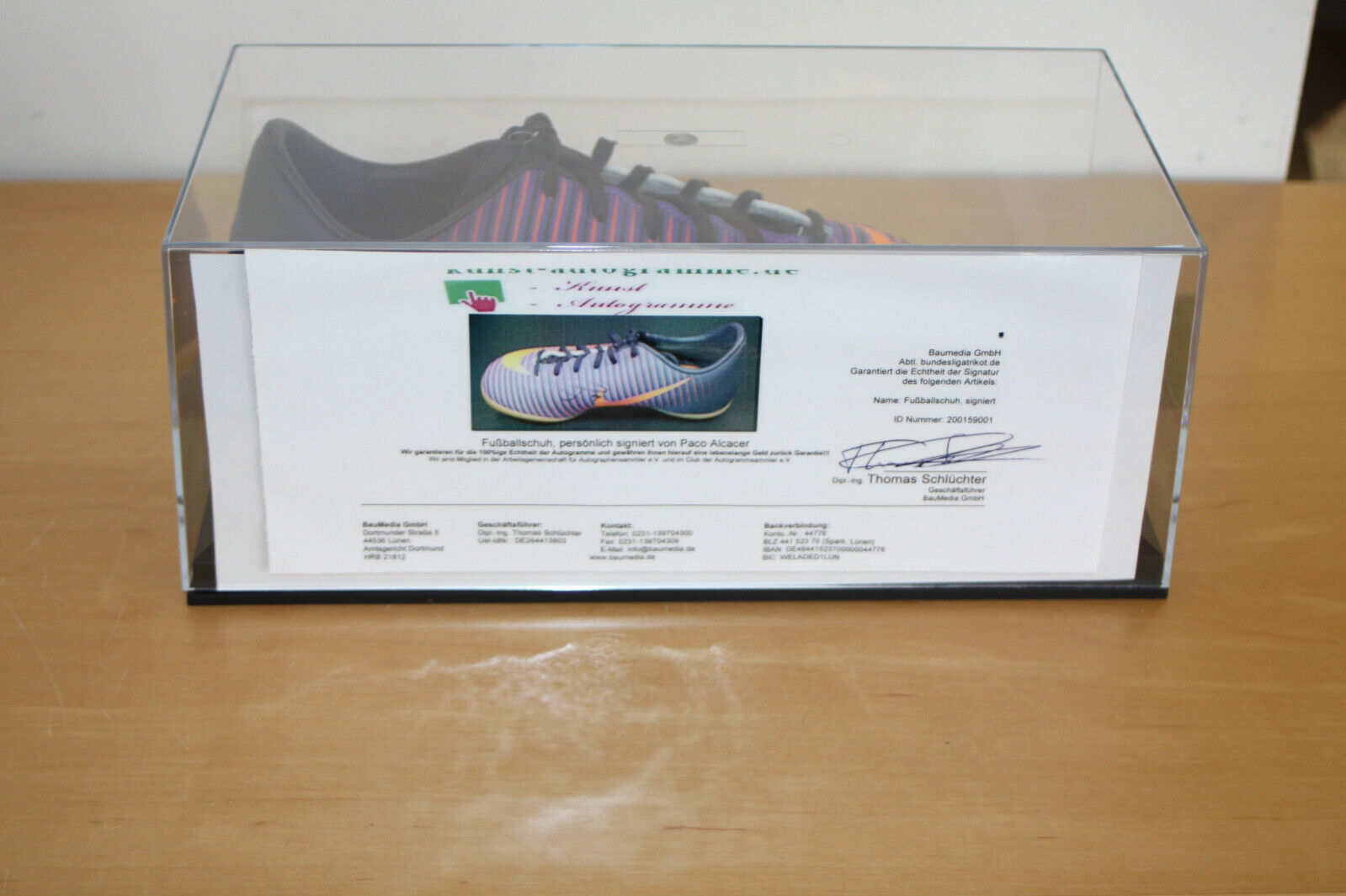 Football shoe Paco Alcacer signed Villarreal Spain La Liga Football Nike NEW