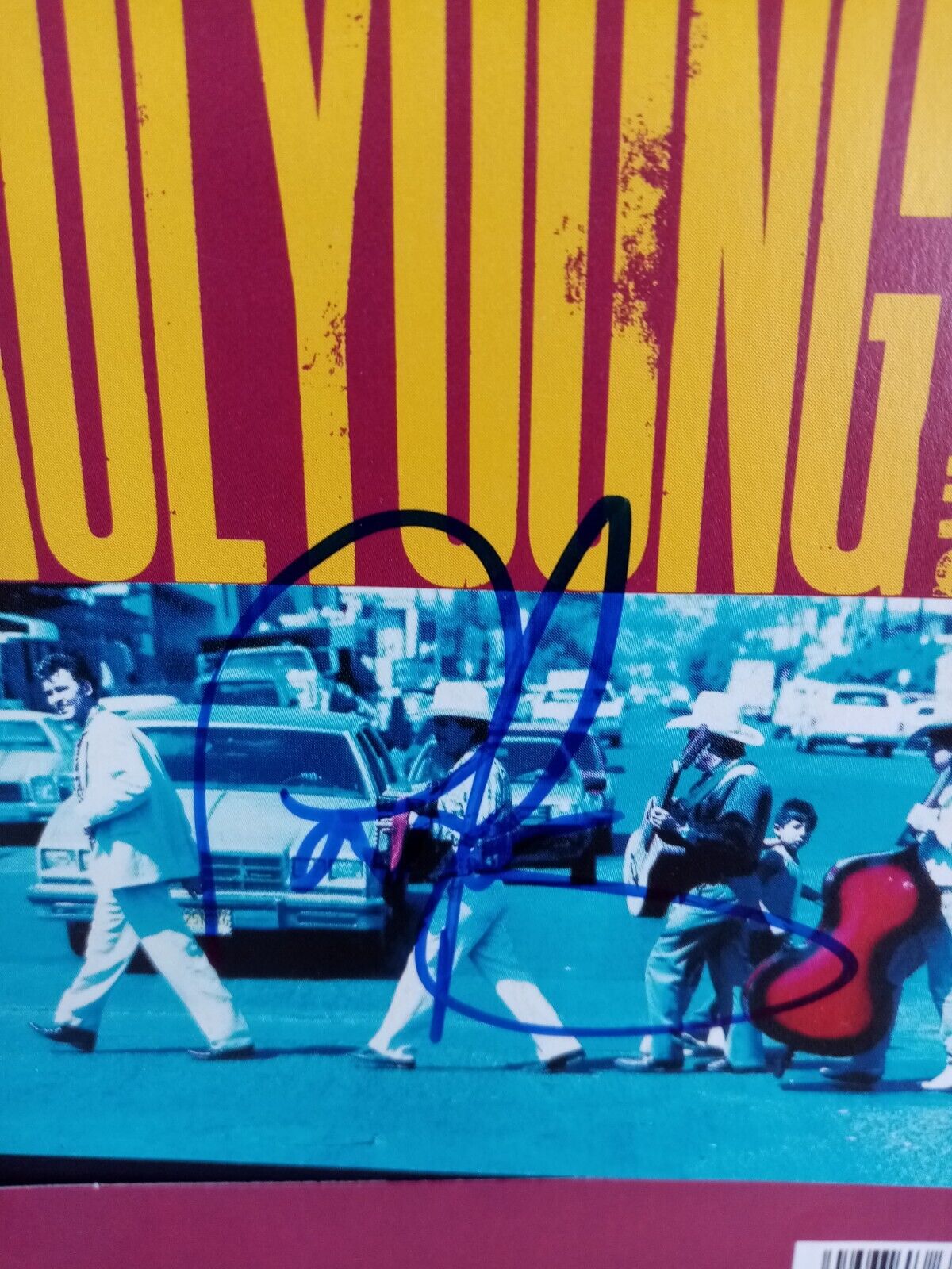 CD Cover Paul Young signiert mit Album im Rahmen Autogramm Unterschrift Musik