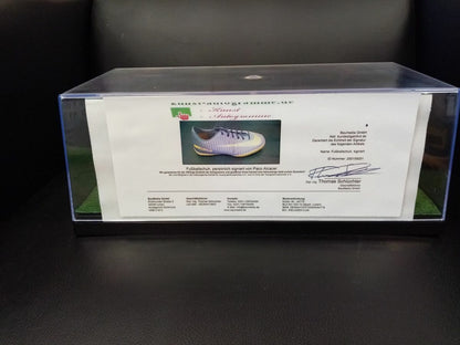 Fußballschuh Alcacer signiert Villareal, Spanien, La Liga, Autogramm Fußball Neu