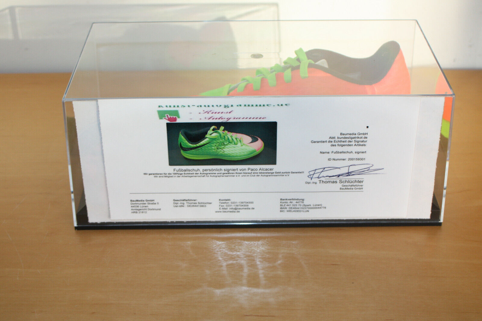 Football shoe Paco Alcacer signed Villarreal Spain La Liga Football Nike NEW