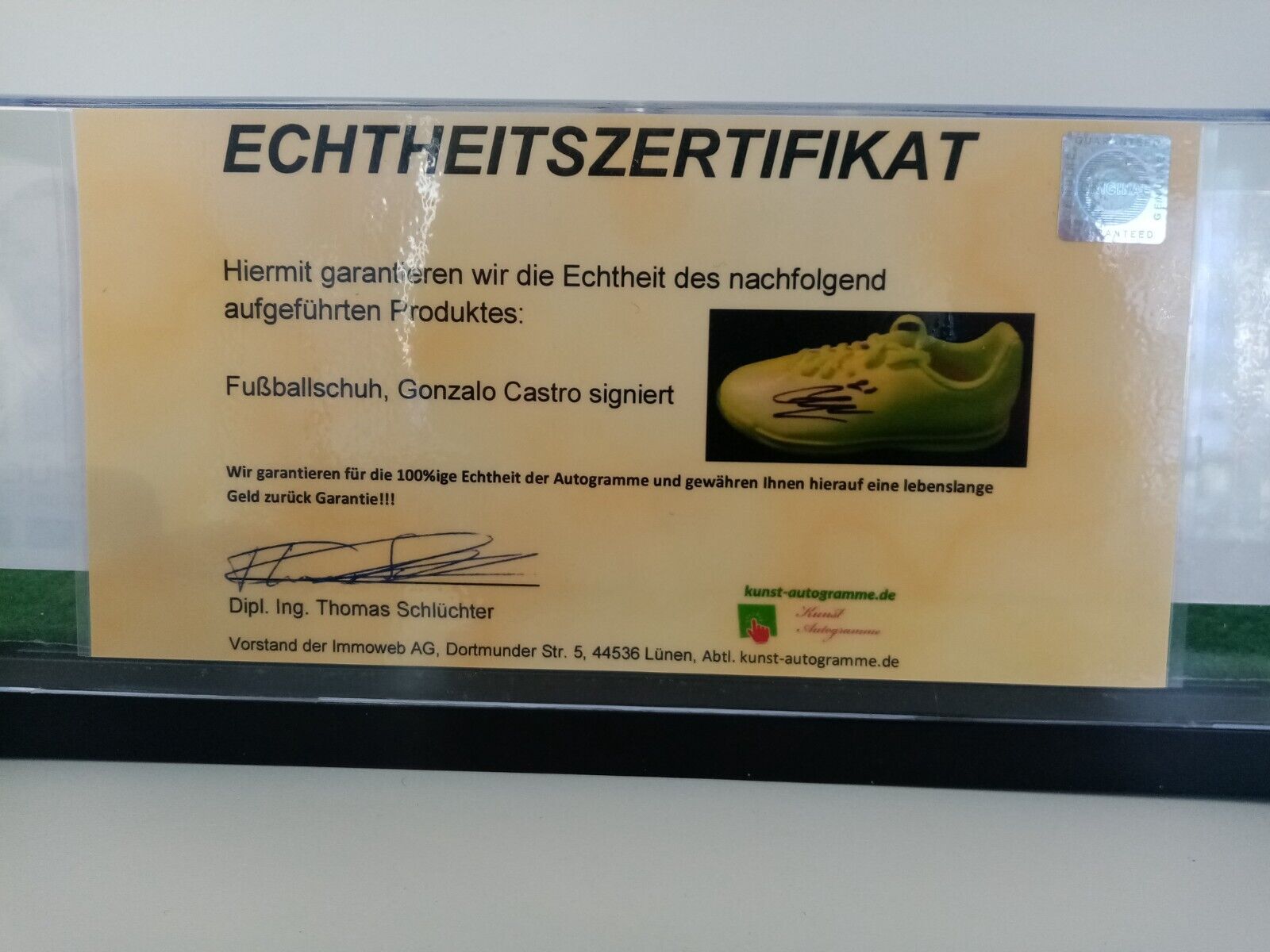 Fußballschuh Gonzalo Castro signiert Neu Autogramm Fußball Bundesliga Nike COA