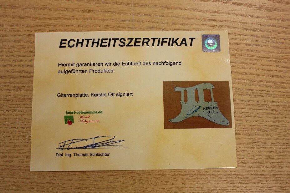 Guitar plate Kerstin Ott signs music singer charts collect autograph new