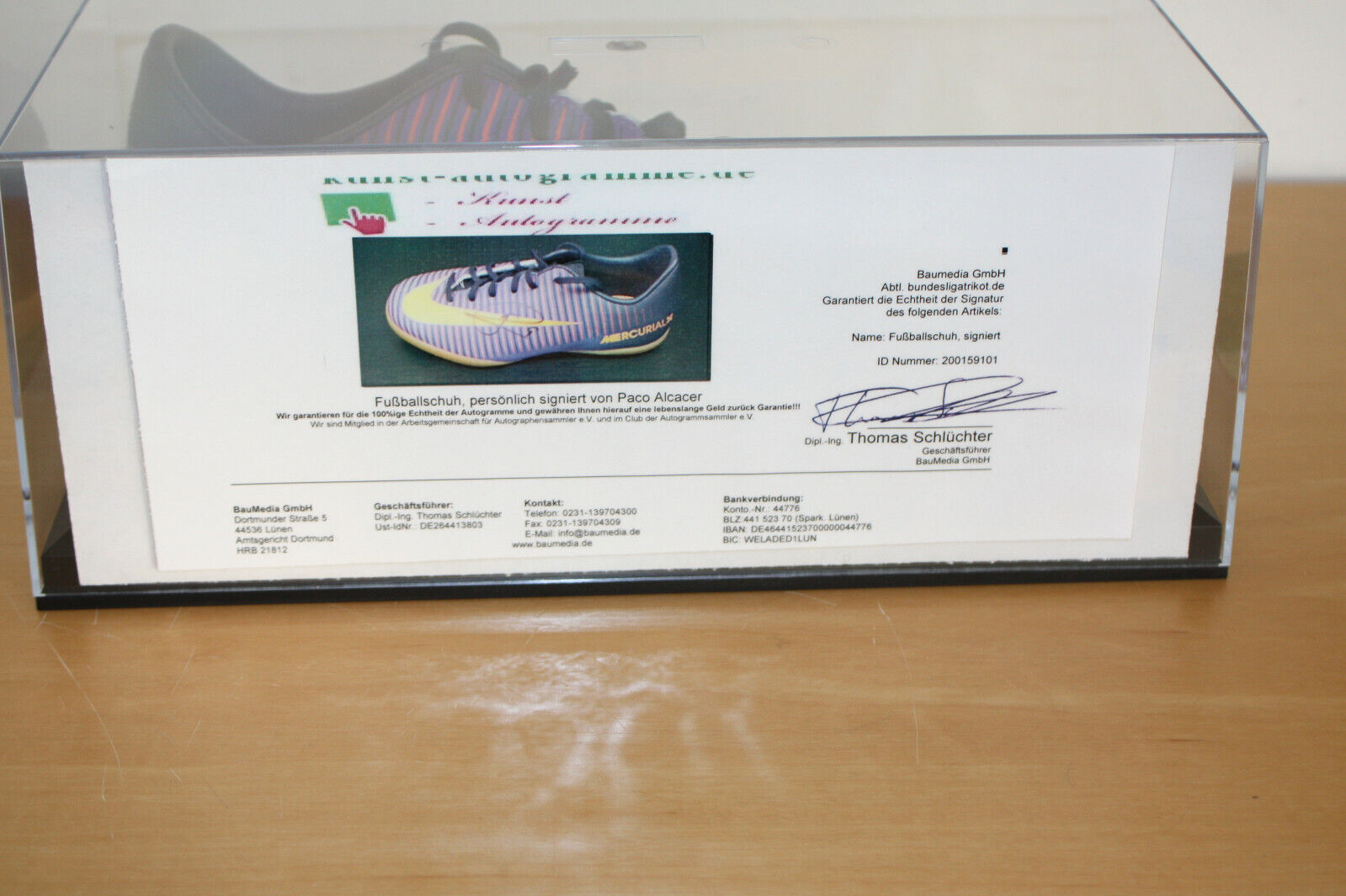 Football shoe Paco Alcacer signed Villarreal Spain La Liga Football Nike NEW