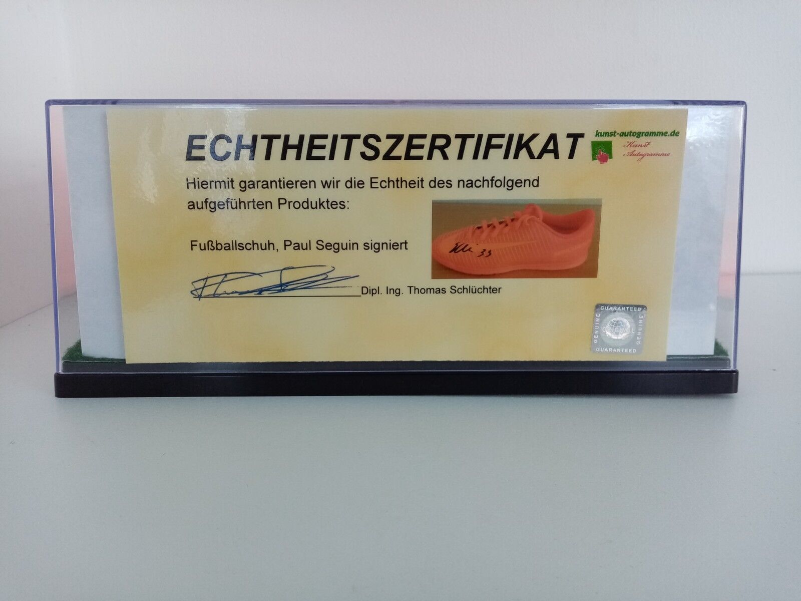 Fußballschuh Paul Seguin signiert Unterschrift Nike Greuther Fürth Neu Autogramm