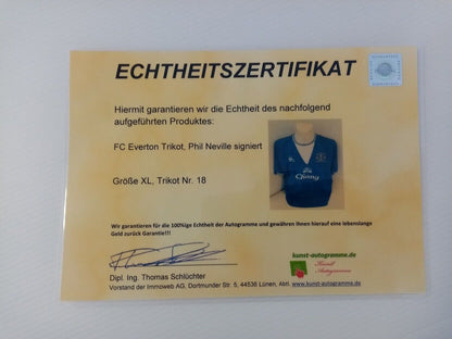 Everton jersey phil neville signed autograph soccer england le coq sportif xl