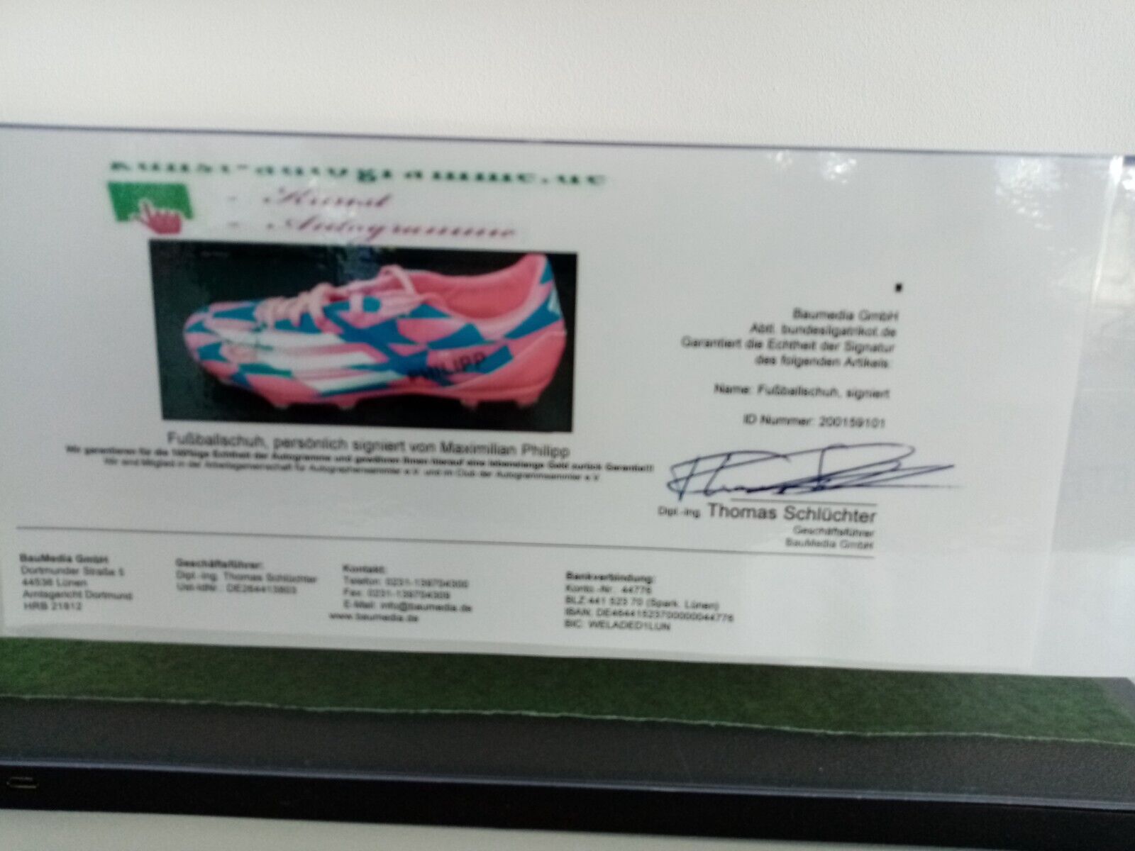 Fußballschuh Maximilian Philipp signiert Beleuchtung Dynamo Moskau Adidas Neu