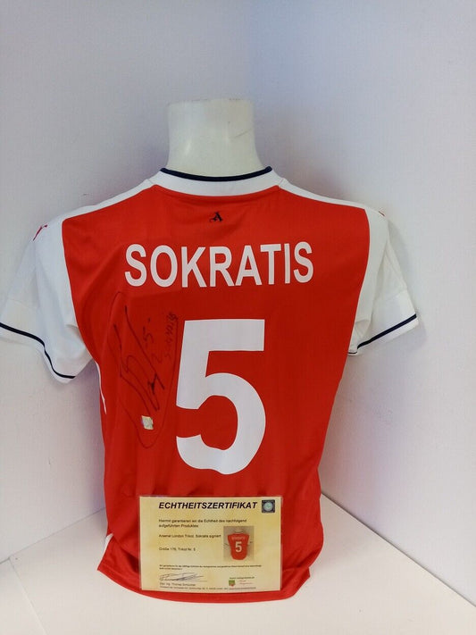 Arsenal London Trikot Sokratis signiert Fußball Autogramm Puma England Neu 176