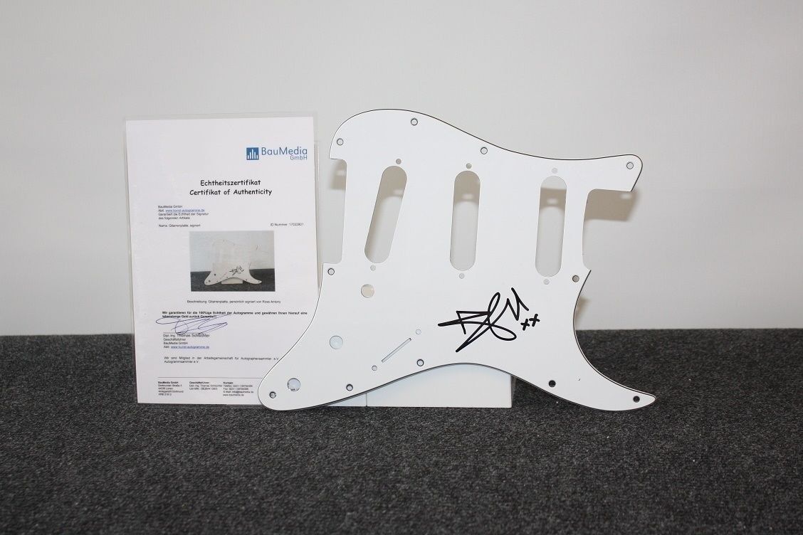 Guitar plate, Ross Antony signed, music television new jungle camp Schlager