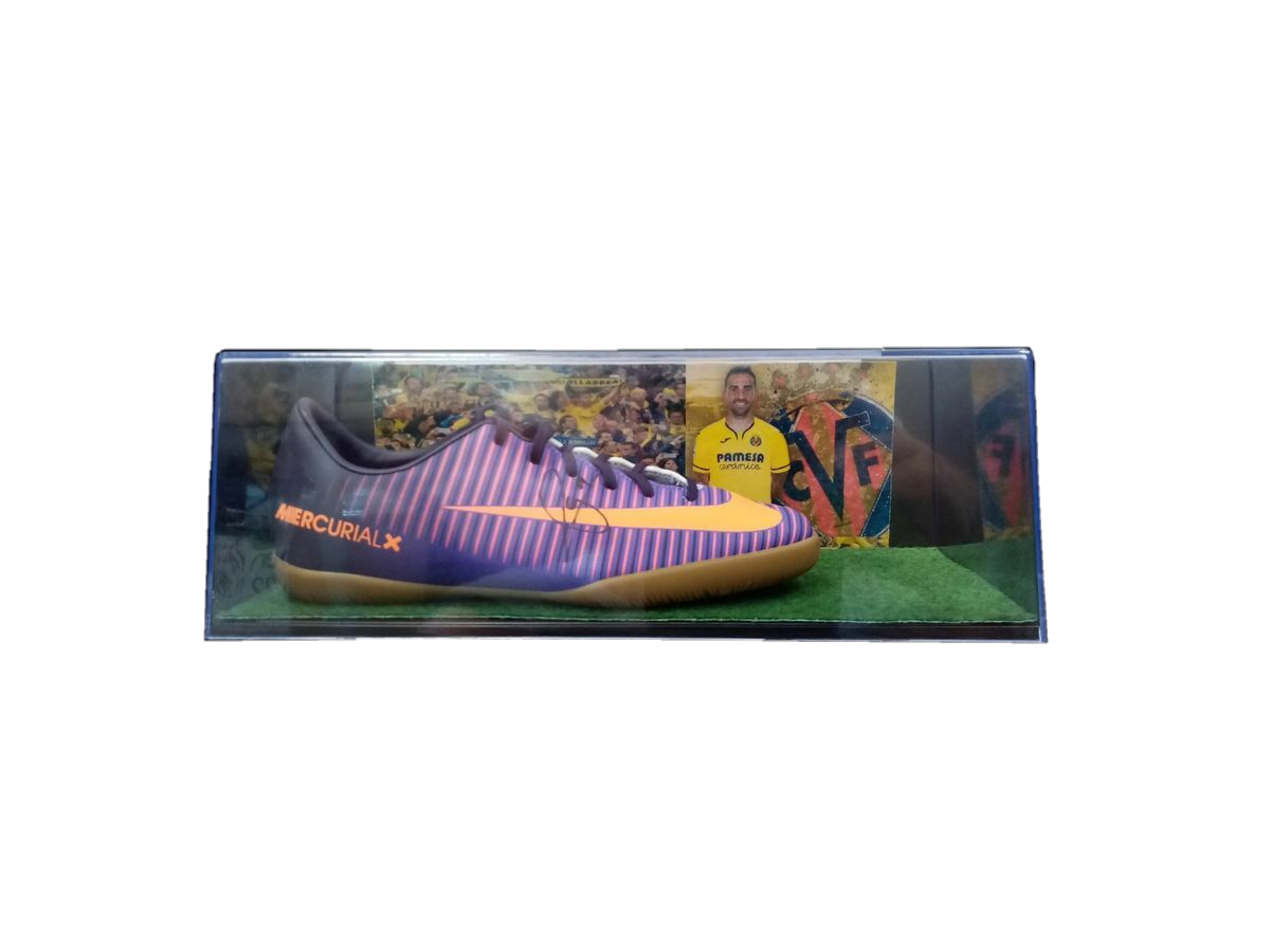 Fußballschuh Alcacer signiert Villareal, Spanien, La Liga, Autogramm Fußball Neu