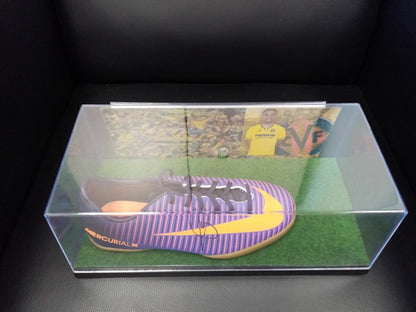 Fußballschuh Alcacer signiert Villareal, Spanien, La Liga, Autogramm Fußball Neu