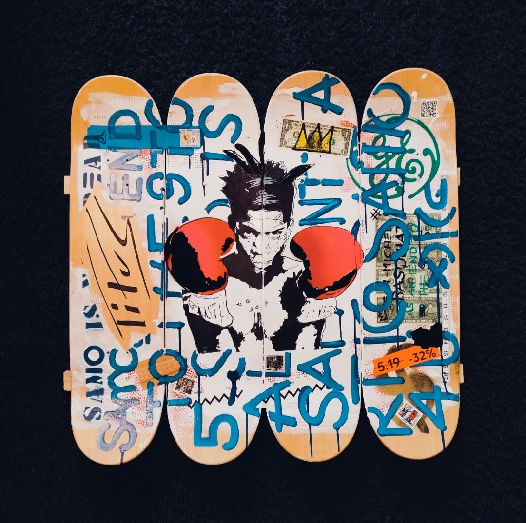 Titus works of art on skateboard decks - Titus Dittmann signed autograph