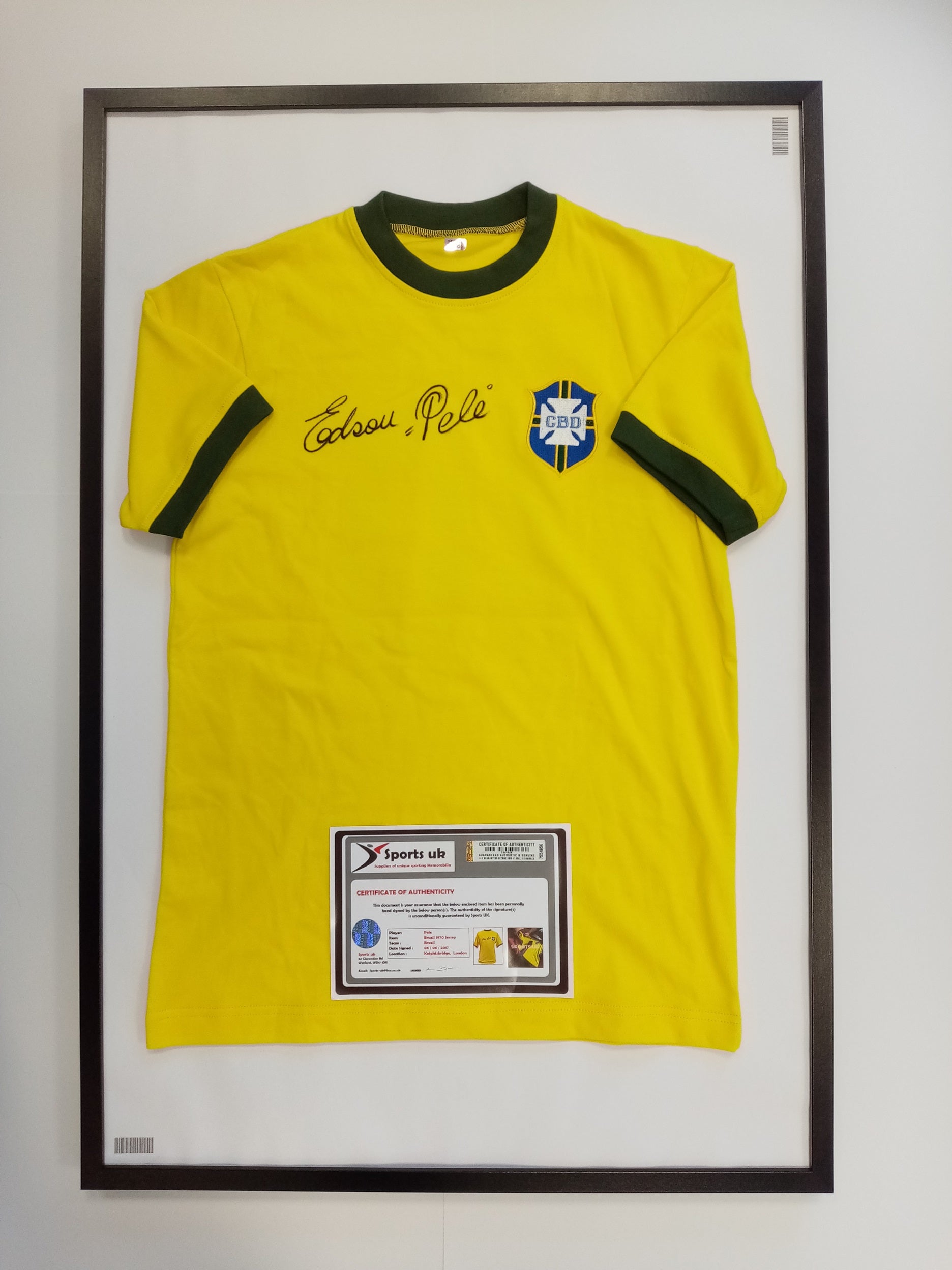 Brazil Repro Trikot Pele signed in the framework of COA Football Neu Edson Brasil M