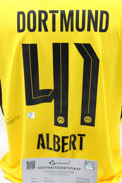 Borussia Dortmund Trikot Mathis Albert signiert Autogramm zertifiziert L