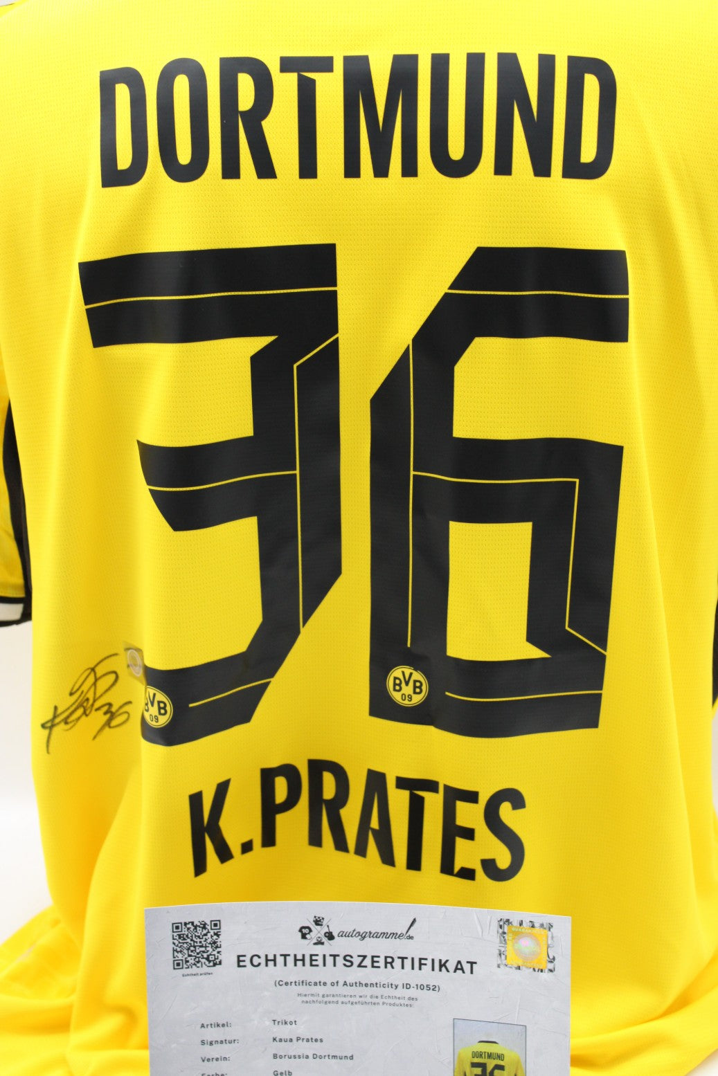 Borussia Dortmund Trikot Kaua Prates signiert Autogramm zertifiziert XL