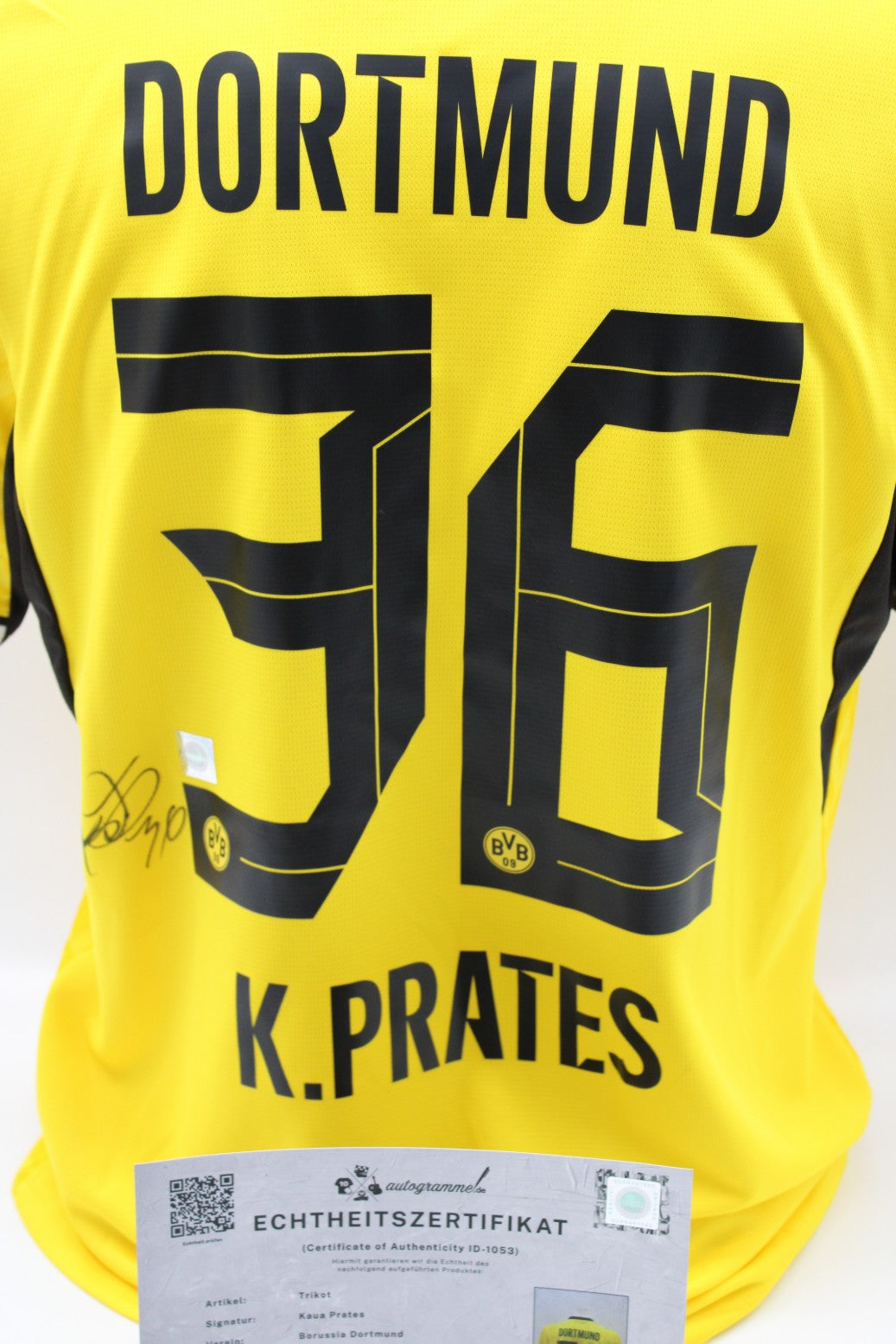Borussia Dortmund 2026/2027 Trikot Kaua Prates signiert Autogramm zertifiziert M