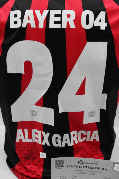 Bayer Leverkusen 2026/2027 Trikot Aleix Garcia signiert Autogramm zertifiziert L