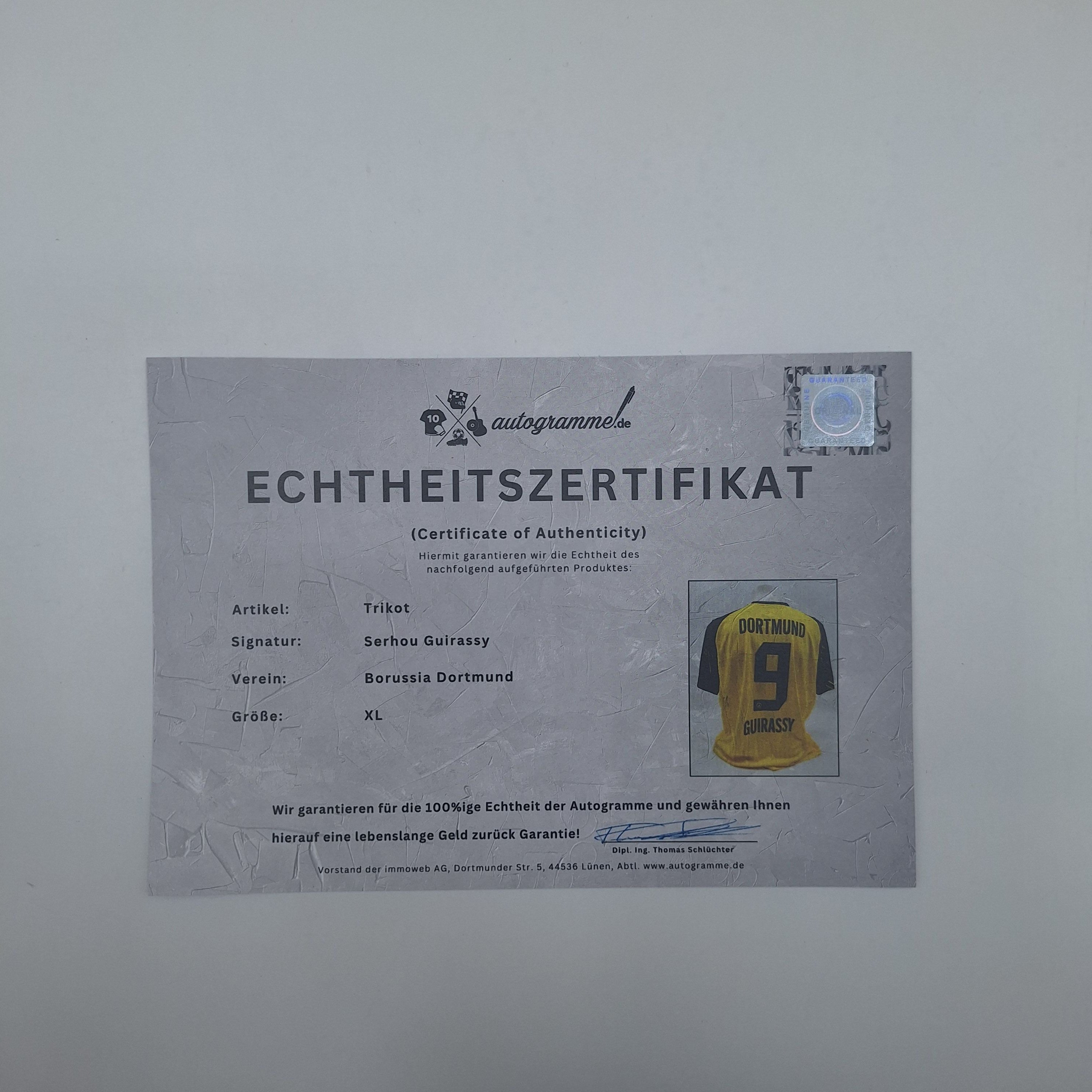 Borussia Dortmund Trikot Serhou Guirassy signiert BVB Puma XL