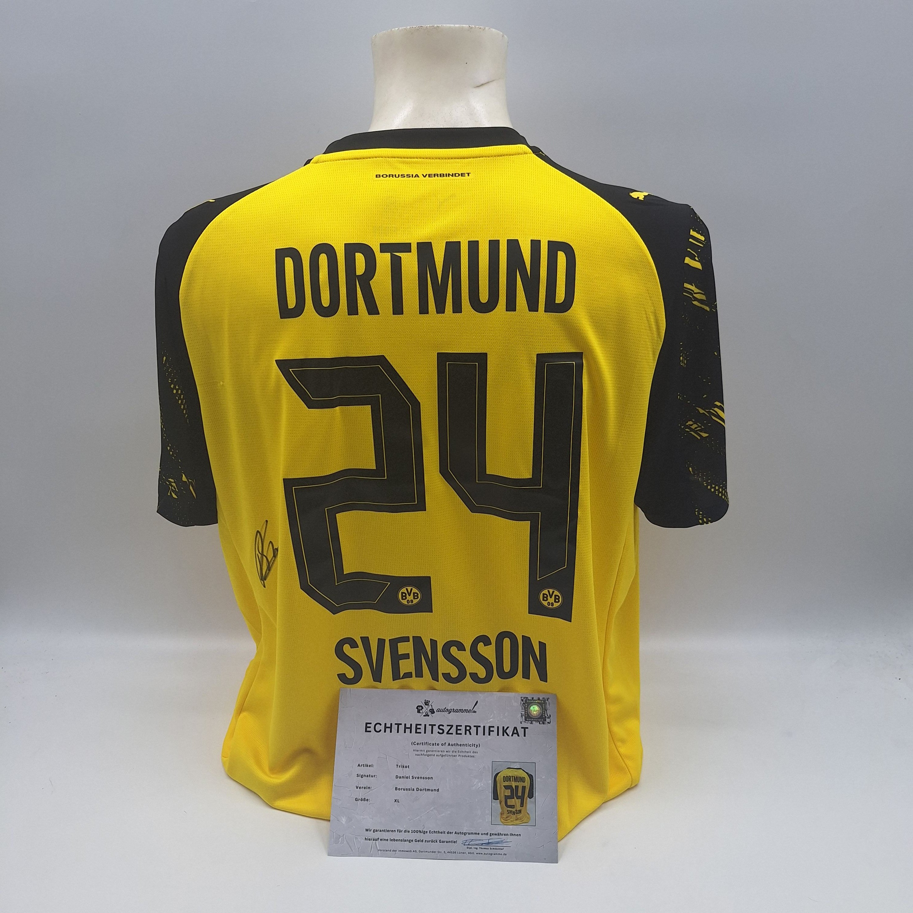 Borussia Dortmund Trikot Daniel Svensson signiert BVB Autogramm Puma neu XL