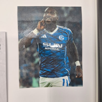 Kapitänsbinde Bryan Lasme signiert im Rahmen Schalke 04 COA grün