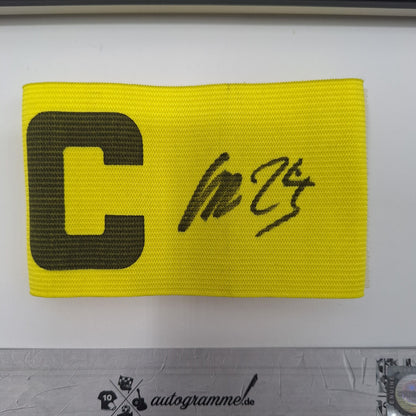 Kapitänsbinde Christian Eriksen signiert im Rahmen Dänemark Autogramm