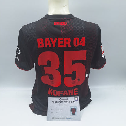 Bayer Leverkusen Trikot Christian Kofane signiert New Balance COA Autogramm L