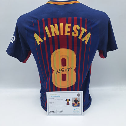 FC Barcelona Trikot Andres Iniesta signiert Autogramm LaLiga Nike COA neu S
