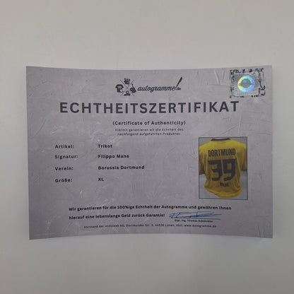 Borussia Dortmund Trikot Filippo Mané signiert BVB Puma XL