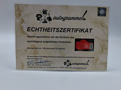 Boxhandschuh Muhammad Ali signiert Unterschrift Autogramm Boxen
