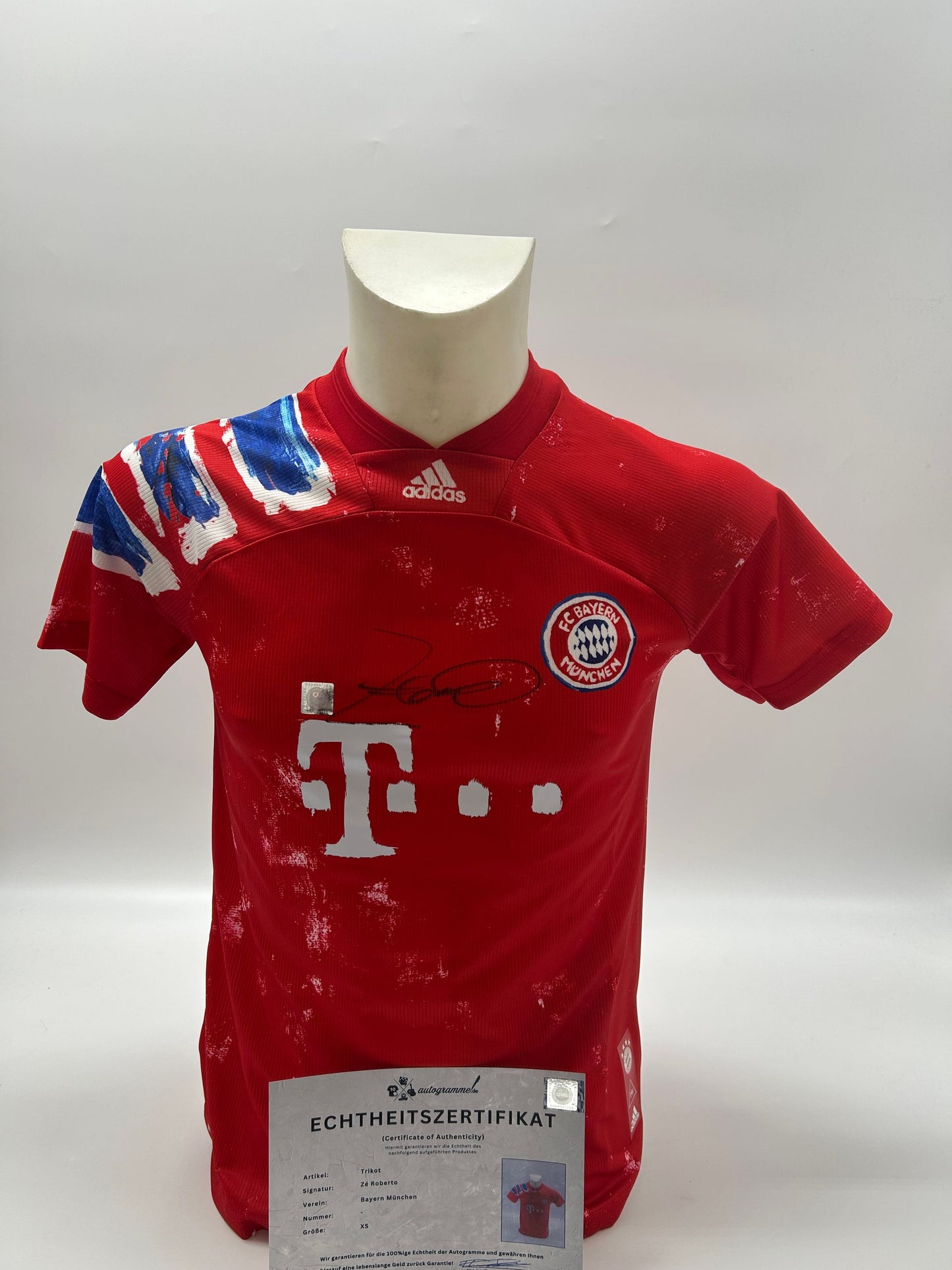 Bayern München Trikot Ze Roberto signiert Autogramme Adidas XS