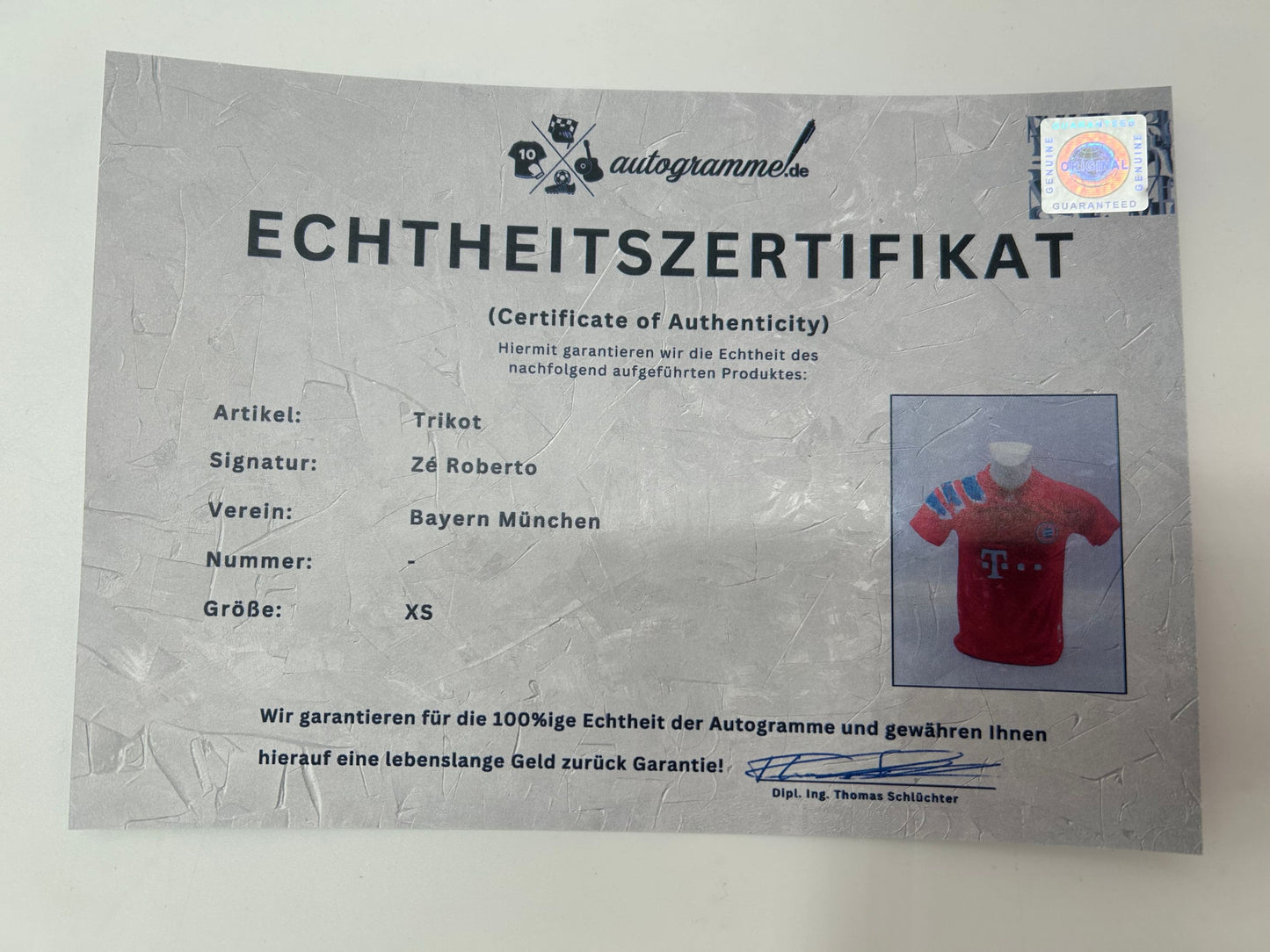 Bayern München Trikot Ze Roberto signiert Autogramme Adidas XS