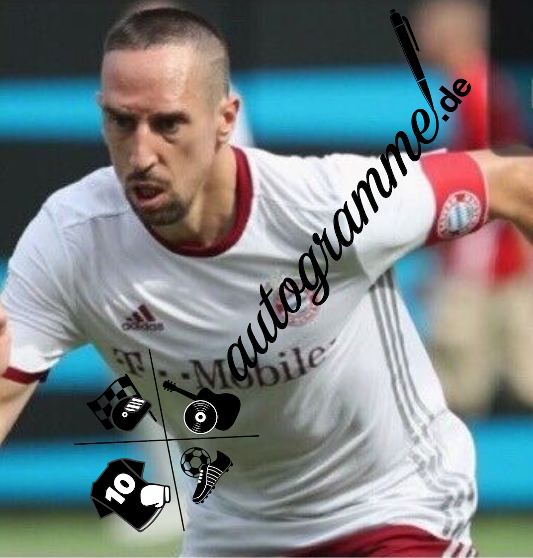 Matchworn Kapitänsbinde von Franck Ribery getragen im Rahmen Bayern München