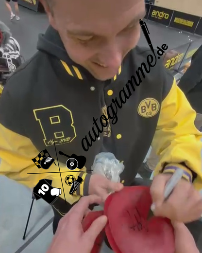 Tischtennisschläger Timo Boll signiert im Rahmen Autogramm Borussia Düsseldorf