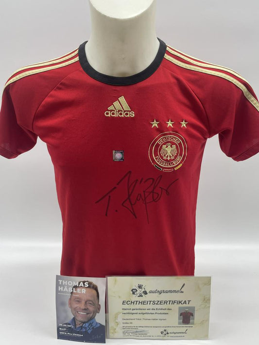 Germany jersey Thomas Häßler signed Adidas COA XS