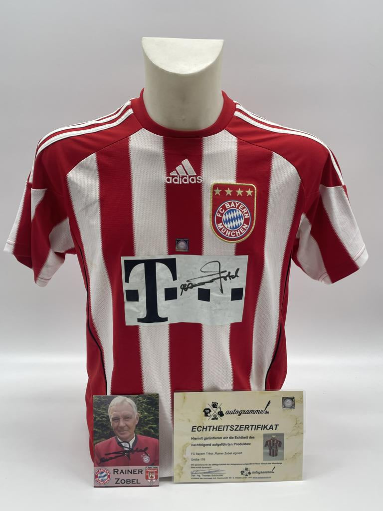 Bayern Munich jersey personally signed by Rainer Zobel Autograph COA Adidas 176