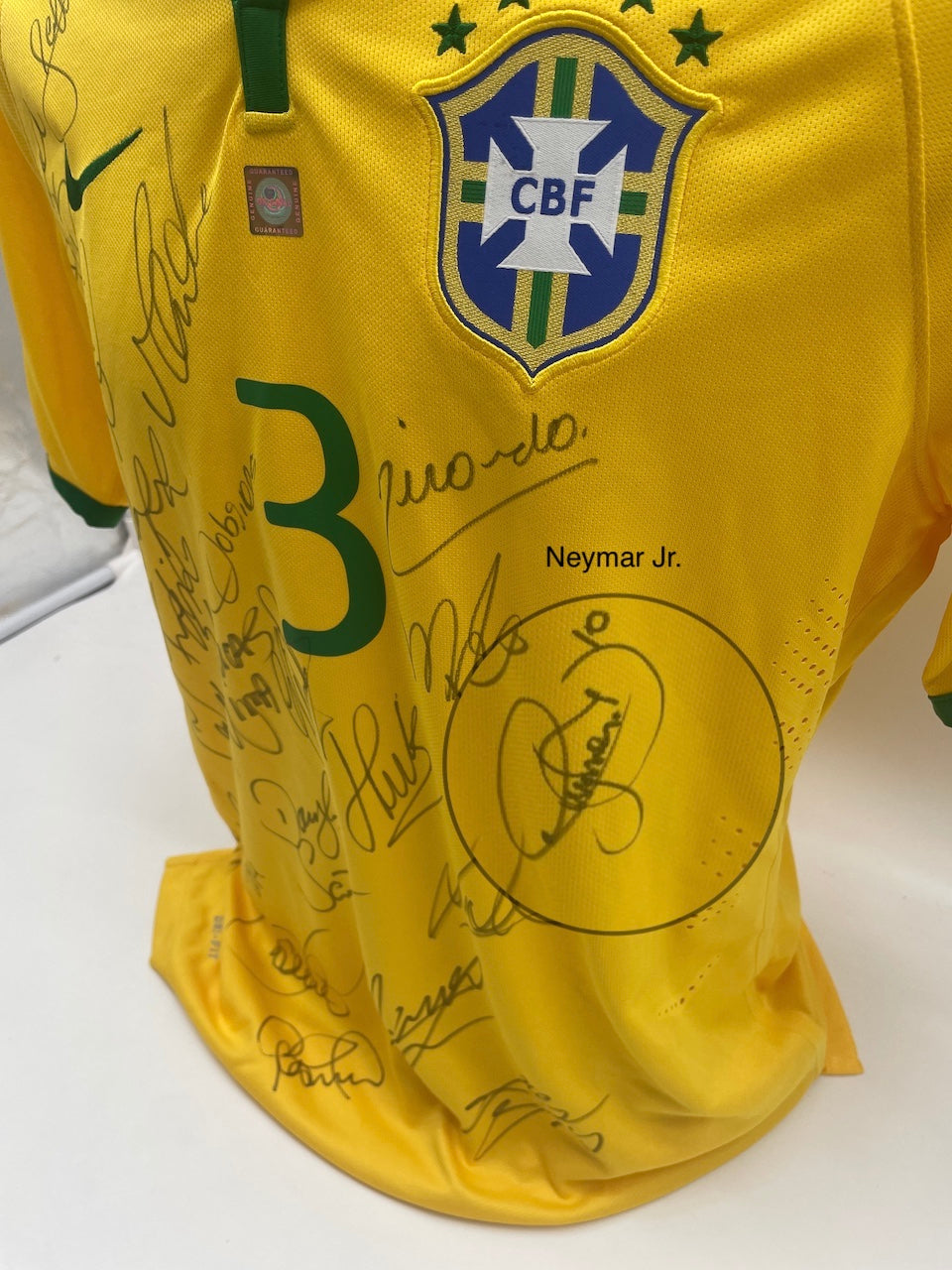 Brasilien Trikot WM 2014 Teamsigniert COA Fußball Nike Autogramm L