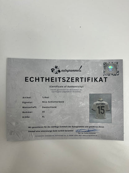 DFB Trikot Nico Schlotterbeck signiert Autogramm Adidas COA XL