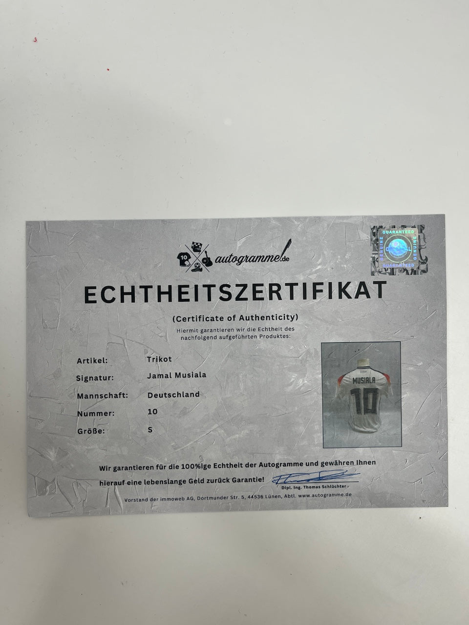 DFB Trikot Jamal Musiala signiert Autogramm Adidas COA S