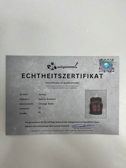 Chicago Bulls Jersey Dennis Rodman signiert NBA Basketball COA XL